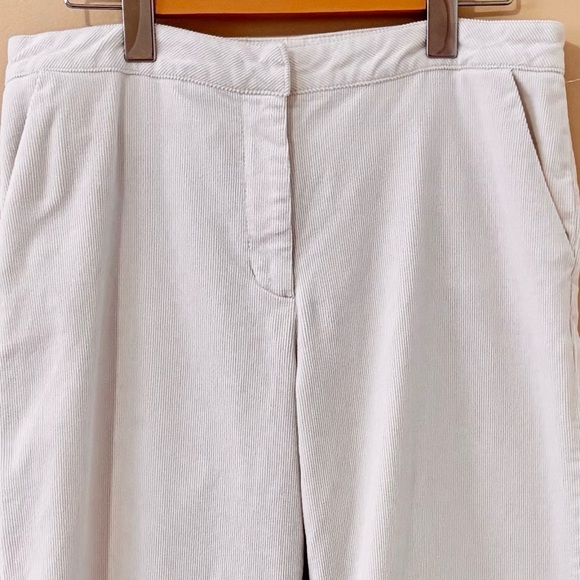 Laura Ashley| Classic Ivory Wide Leg Corduroy Pants Sz 8 - Picture 2 of 4